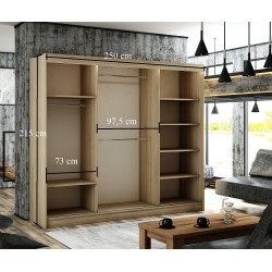 Homa duża szafa przesuwna z lustrem 250 cm - Zdjęcie 2