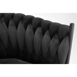 ROZALI czarne krzesło tapicerowane welurowe - Zdjęcie 3