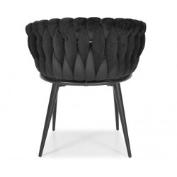 ROZALI czarne krzesło tapicerowane welurowe - Zdjęcie 5