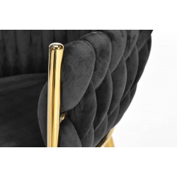 ROZALI krzesło glamour czarne złoty stelaż - Zdjęcie 7