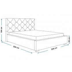 Łóżko tapicerowane 200x200 BEN 17 Stelaż metalowy - Zdjęcie 7