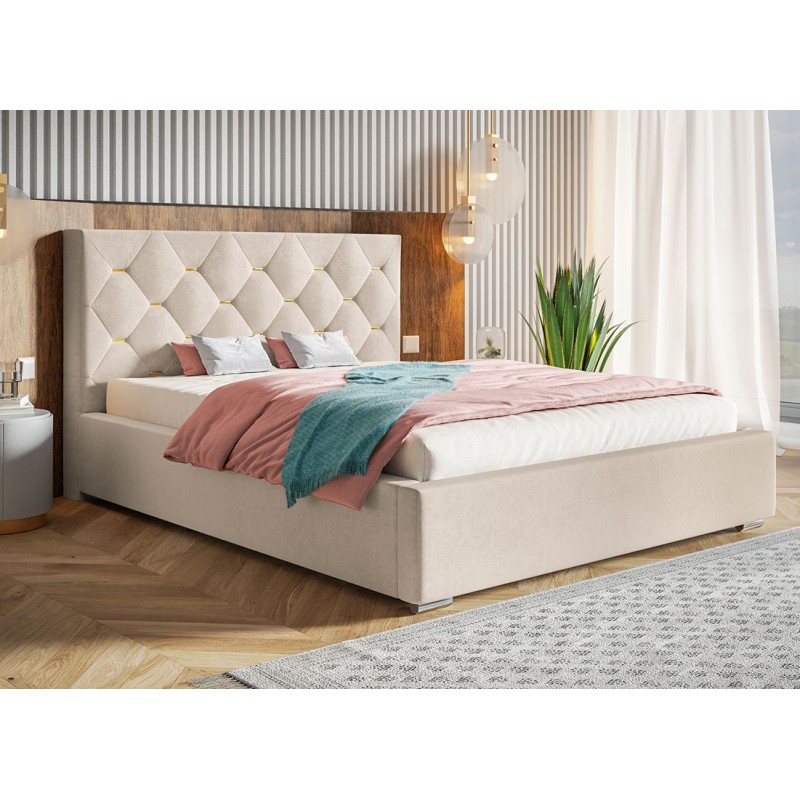 Łóżko tapicerowane 200x200 BEN 17 Stelaż metalowy