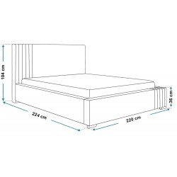 Łóżko tapicerowane 200x200 BEN 13 Stelaż metalowy - Zdjęcie 8