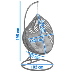 Fotel wiszący ogrodowy kokon BALEO LUX - Zdjęcie 8