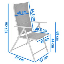 Krzesło MODERN ogrodowe aluminiowe składane - Zdjęcie 7