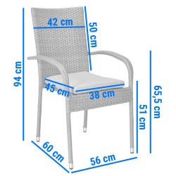 Zestaw mebli ogrodowych stół i krzesła technorattan MALWA - Zdjęcie 9