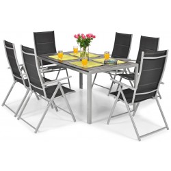 MODERN Zestaw ogrodowy aluminiowy stół + krzesła 6 osób - Zdjęcie 1