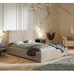 Łóżko tapicerowane beżowe 120x200 P1 - Zdjęcie 1
