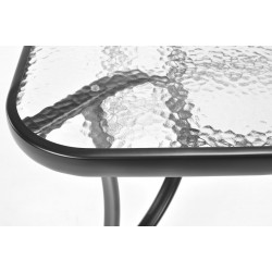 PUERTO zestaw ogrodowy stół + 6 krzeseł srebrno-czarny - Zdjęcie 5