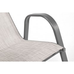 PUERTO zestaw ogrodowy stół + 6 krzeseł srebrno-czarny - Zdjęcie 8