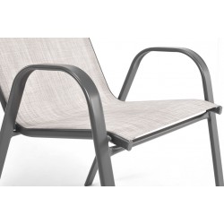 PUERTO zestaw ogrodowy stół + 6 krzeseł srebrno-czarny - Zdjęcie 9