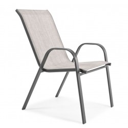 PUERTO zestaw ogrodowy stół + 6 krzeseł srebrno-czarny - Zdjęcie 10
