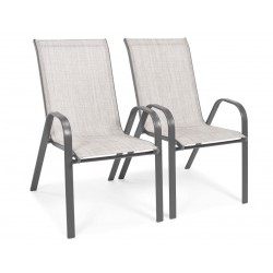 PUERTO zestaw ogrodowy stół + 6 krzeseł srebrno-czarny - Zdjęcie 11