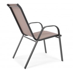 PUERTO zestaw ogrodowy stół + 6 krzeseł brązowy - Zdjęcie 8