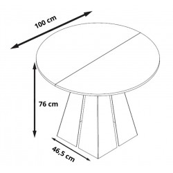 Okragły stół rozkładany FREGA w stylu loft - Zdjęcie 2