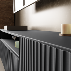 NOELI ryflowana szafka RTV stojąca do salonu - Zdjęcie 3