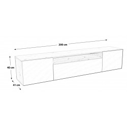 NOELI wisząca szafka RTV pod telewoizor, ryflowana - Zdjęcie 4