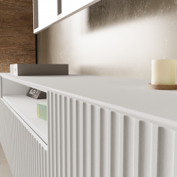 NOELI wisząca szafka RTV pod telewoizor, ryflowana - Zdjęcie 3