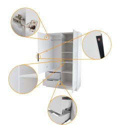 Gładka szafa Nikola 103 do sypialni - Zdjęcie 3