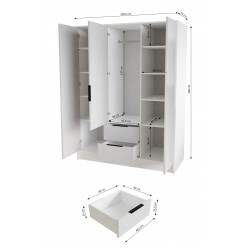 Gładka szafa Nikola 150 do sypialni - Zdjęcie 4