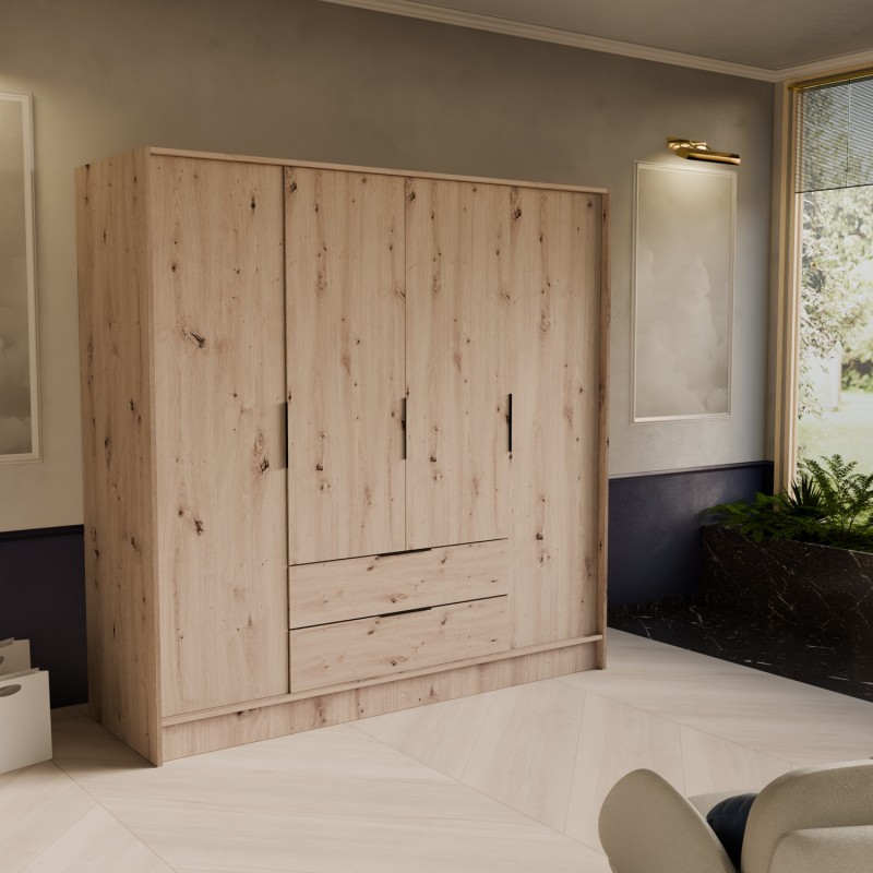 Gładka szafa Nikola 200 do sypialni bez lustra