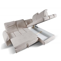 ONLY Wygodny Narożnik Prawostronny z regulowanym zagłówkiem, funkcją spania i pojemnikiem na pościel - Zdjęcie 4