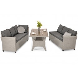 Zestaw mebli ogrodowych z technorattanu HOLI - SZARY - Zdjęcie 4