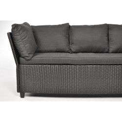 Zestaw mebli ogrodowych z technorattanu HOLI - CZARNY - Zdjęcie 5