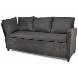 Zestaw mebli ogrodowych z technorattanu HOLI - CZARNY - Zdjęcie 6