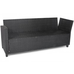 Zestaw mebli ogrodowych z technorattanu HOLI - CZARNY - Zdjęcie 7