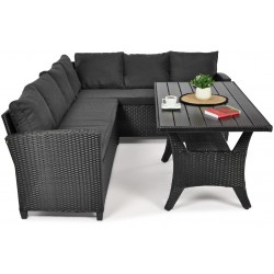 Zestaw mebli ogrodowych z technorattanu HOLI - CZARNY - Zdjęcie 2