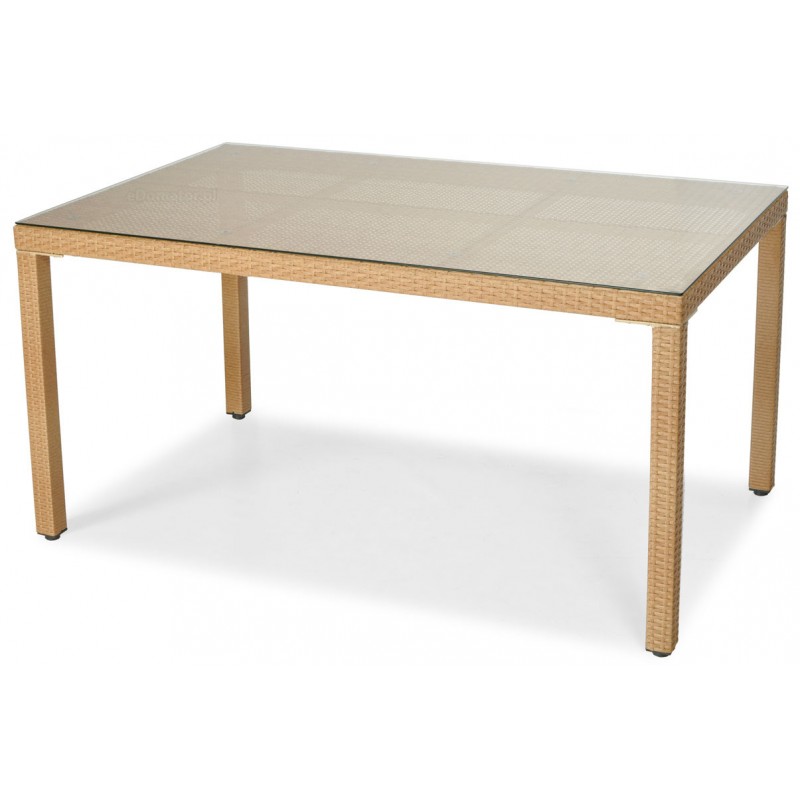 MALWA Stół z technorattanu - beżowy