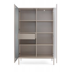 SANTI Wysoka witryna z lamelami w kolorze kaszmir - Zdjęcie 3