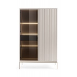 SANTI Wysoka witryna z lamelami w kolorze kaszmir - Zdjęcie 2