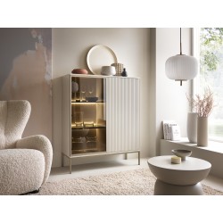 SANTI Witryna kaszmirowa z lamelami do salonu - Zdjęcie 4