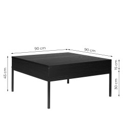 Stolik kawowy Industrialny z szufladami na metalowych nogach - czarny - Zdjęcie 6