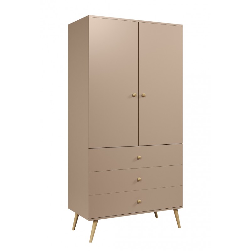 Szafa z szufladami i drążkiem w stylu boho Macciato