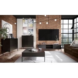 Komoda Wąska Industrialna na metalowych nóżkach, czarna - Zdjęcie 6