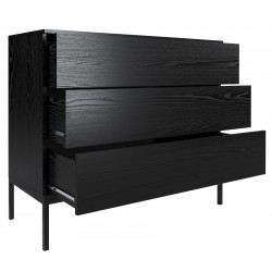 Komoda Wąska Industrialna na metalowych nóżkach, czarna - Zdjęcie 2