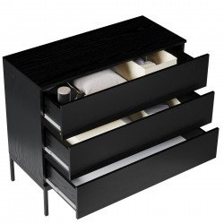 Komoda Wąska Industrialna na metalowych nóżkach, czarna - Zdjęcie 3