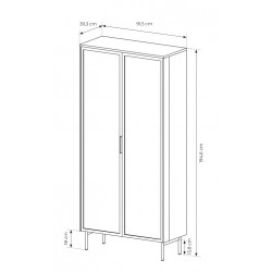 LUMIN Witryna Wysoka do salonu w kolorze kaszmirowym 2D2S+LED - Zdjęcie 5
