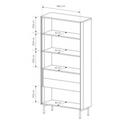 LUMIN Witryna Wysoka do salonu w kolorze kaszmirowym 2D2S+LED - Zdjęcie 6