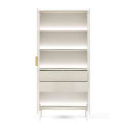 LUMIN Witryna Wysoka do salonu w kolorze kaszmirowym 2D2S+LED - Zdjęcie 4