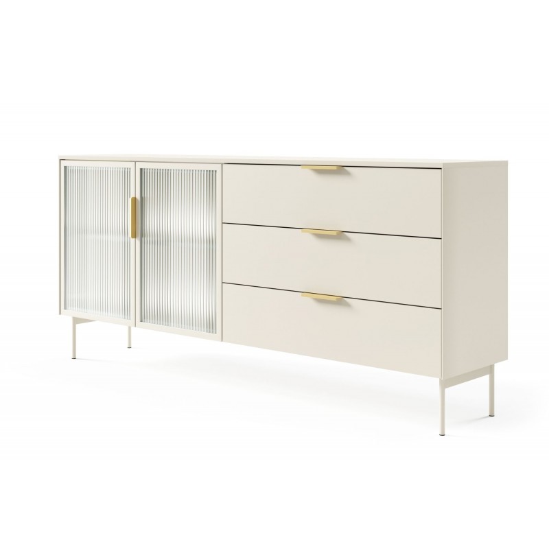 LUMIN Komoda Kaszmirowa półki + szuflkady 2D3S + LED