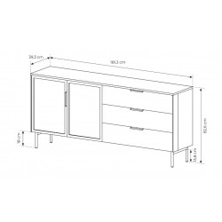 LUMIN Komoda Kaszmirowa półki + szuflkady 2D3S + LED - Zdjęcie 4