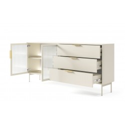 LUMIN Komoda Kaszmirowa półki + szuflkady 2D3S + LED - Zdjęcie 3