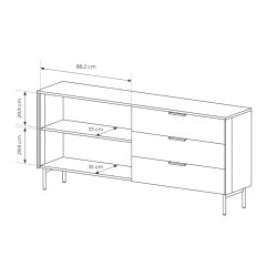 LUMIN Komoda Kaszmirowa półki + szuflkady 2D3S + LED - Zdjęcie 5