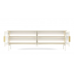 LUMIN Szafka RTV Kaszmirowa 4D + LED - Zdjęcie 4