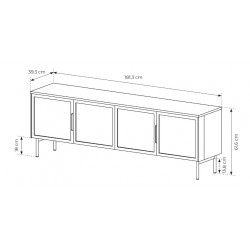 LUMIN Szafka RTV Kaszmirowa 4D + LED - Zdjęcie 5