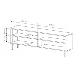 LUMIN Szafka RTV Kaszmirowa 4D + LED - Zdjęcie 6